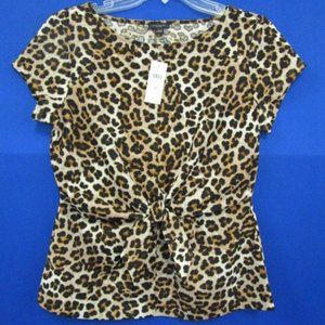 Ann Taylor Factory Animal Print Blouse Shirt SZ M